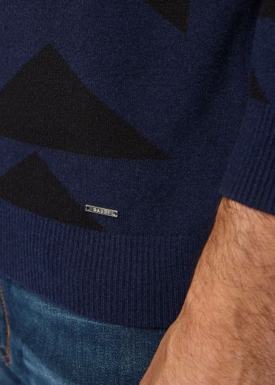  Men's sweater with geometric print GAUDI (SKU) 421GU53056