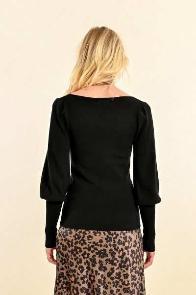 Women's sweater with puff sleeves MOLLY BRACKEN (SKU) TS134CN