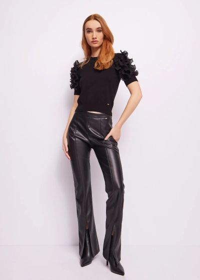 Women's blouse in black with ruffles GAUDI (SKU) 421FD53026