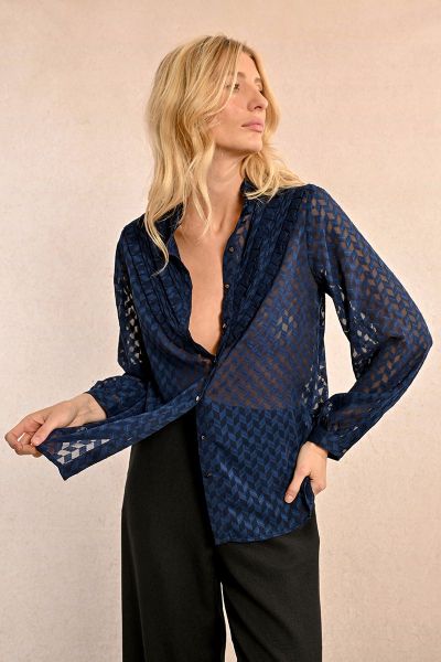 Дамска полупрозрачна риза с волани MOLLY BRACKEN (SKU) Z547CH