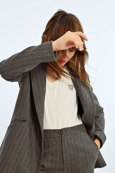 Дамско сако с фини райета MOLLY BRACKEN (SKU) TL402CH