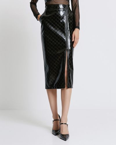 Дамска винилова миди пола с цип ACCESS FASHION (SKU) 6064