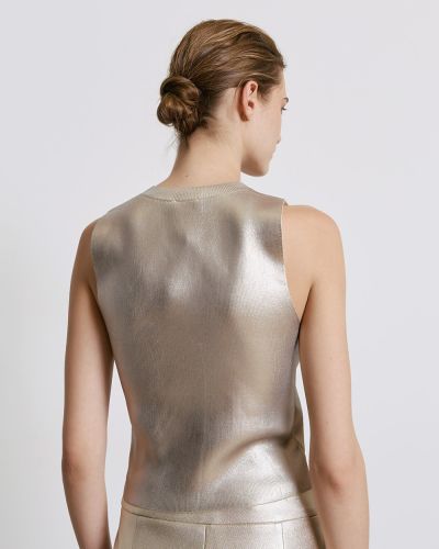 Дамски топ с метален ефект в златно ACCESS FASHION (SKU) 8027