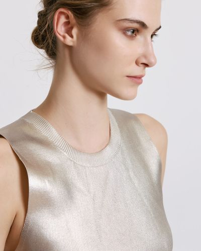 Дамски топ с метален ефект в златно ACCESS FASHION (SKU) 8027
