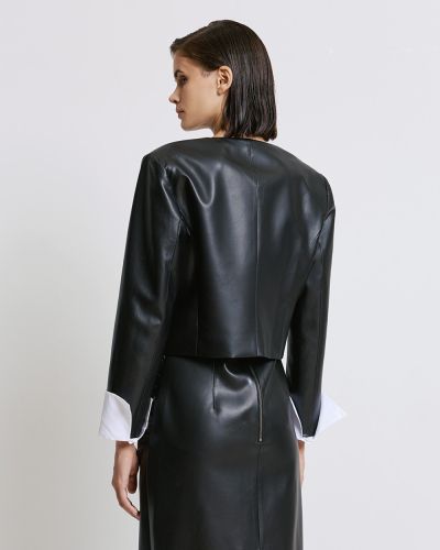 Дамско късо яке с кожено покритие ACCESS FASHION (SKU) 1050