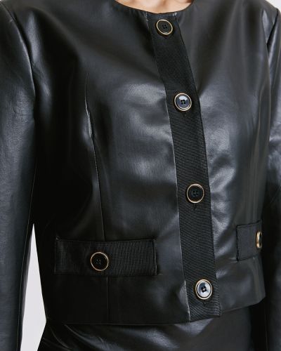 Дамско късо яке с кожено покритие ACCESS FASHION (SKU) 1050
