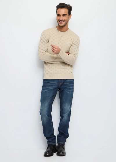 Fine men's sweater with round neckline GAUDI (SKU) 421GU53049