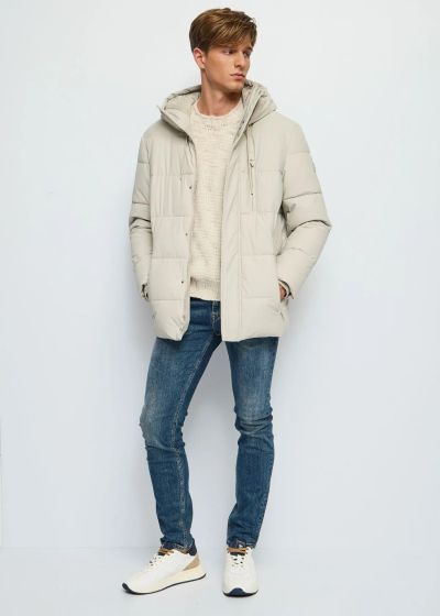 Men's down jacket in cream color GAUDI (SKU) 421GU35004 