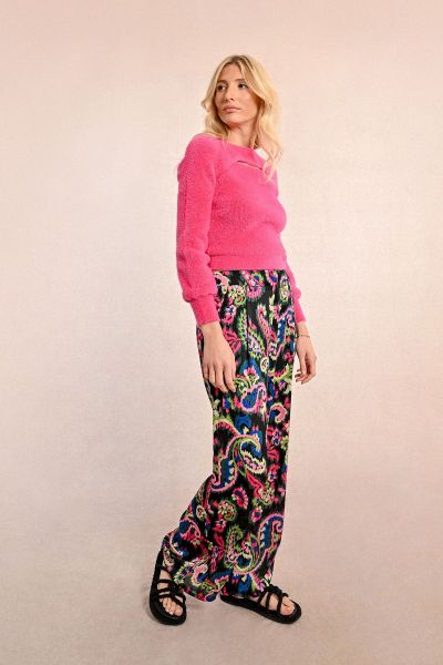 Women's knitted sweater with plush effect MOLLY BRACKEN (SKU) LAH130CN