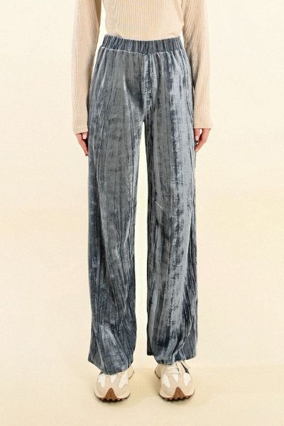 Women's velvet trousers with crumpled effect MOLLY BRACKEN (SKU) LAH166CN