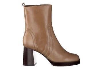Elegant women's boots in beige color with heels REGARDE LE CIEL (SKU)BETHANY06