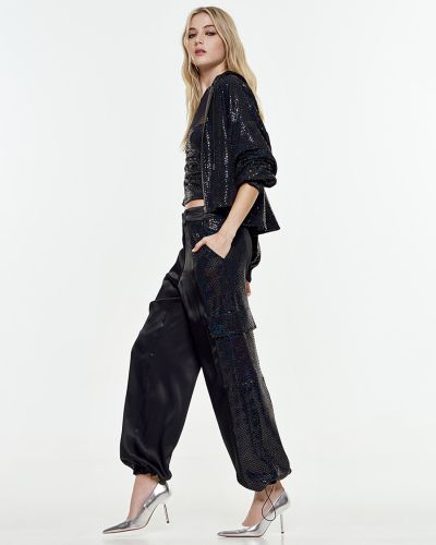 Women's trousers with sequins and cargo pocket ACCESS FASHION (SKU)5003,