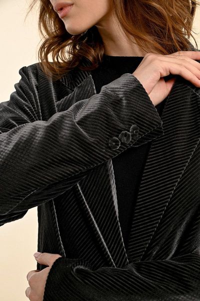 Дамско кадифено сако в черен цвят MOLLY BRACKEN (SKU) T1696ACH