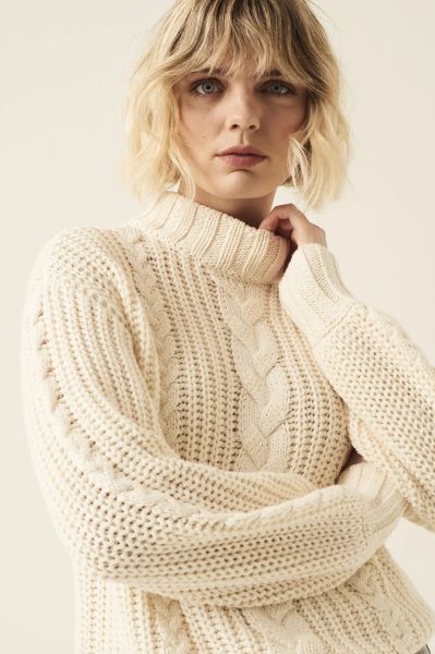 Women's High Neck Sweater in Beige GARCIA (SKU) V20246