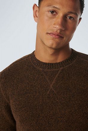 Men's sweater in brown melange NO EXCESS (SKU)21210918