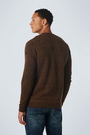 Men's sweater in brown melange NO EXCESS (SKU)21210918