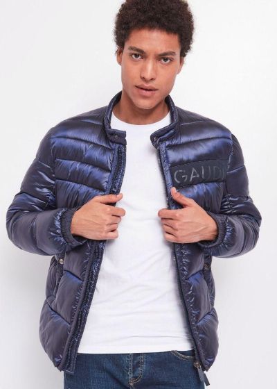 Men's fitted jacket in dark blue color GAUDI (SKU)221GU35023