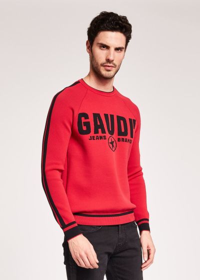 Men's sweater with logo print and contrasting edging GAUDI (SKU) 921BU53069