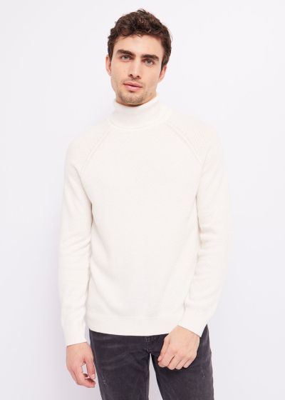 Men's Fine Polo Sweater in White GAUDI (SKU) 321GU53051