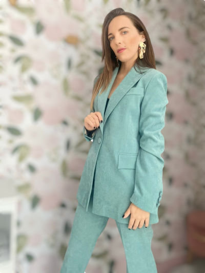 Дамско сако с кадифено покритие в цвят мента LE SARTE DEL SOLE (SKU) 3243