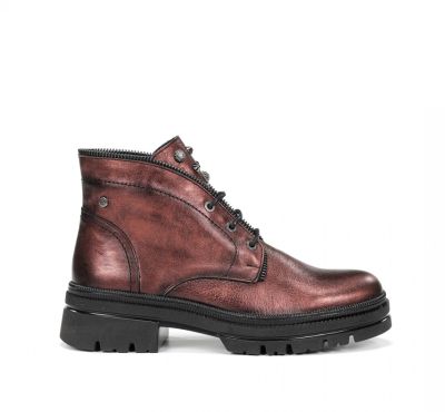 Women's ankle boot in burgundy with a copper shade DORKING (SKU) 9390