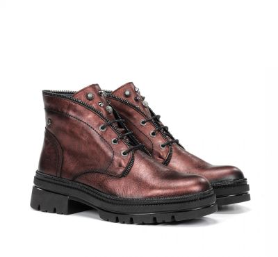 Women's ankle boot in burgundy with a copper shade DORKING (SKU) 9390