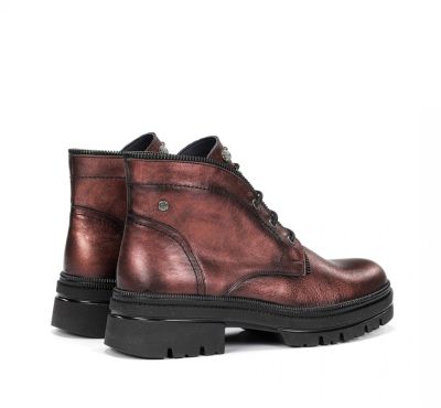Women's ankle boot in burgundy with a copper shade DORKING (SKU) 9390