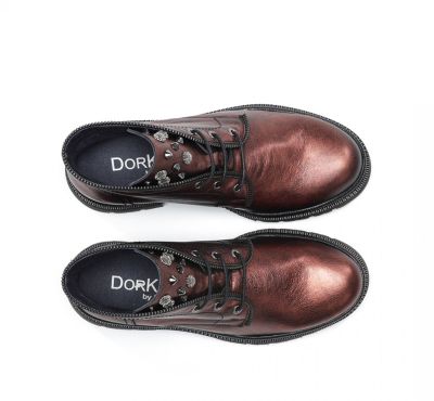Women's ankle boot in burgundy with a copper shade DORKING (SKU) 9390