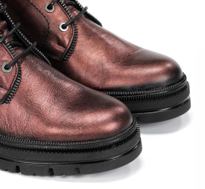 Women's ankle boot in burgundy with a copper shade DORKING (SKU) 9390