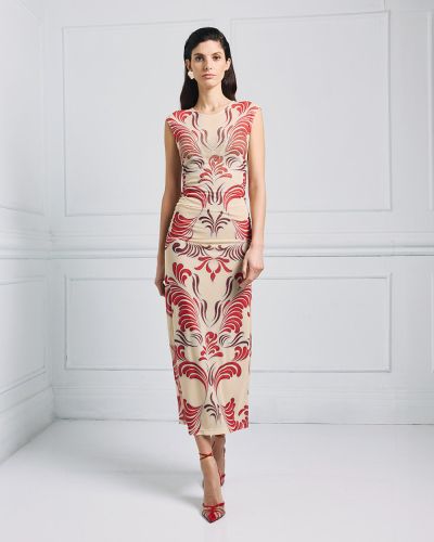 Елегантна дамска рокля от щампован тюл ACCESS FASHION (SKU) 3429
