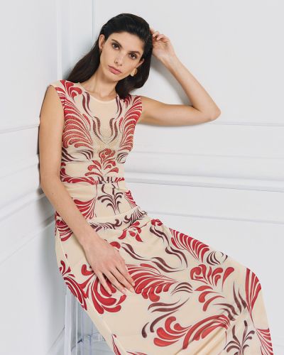 Елегантна дамска рокля от щампован тюл ACCESS FASHION (SKU) 3429
