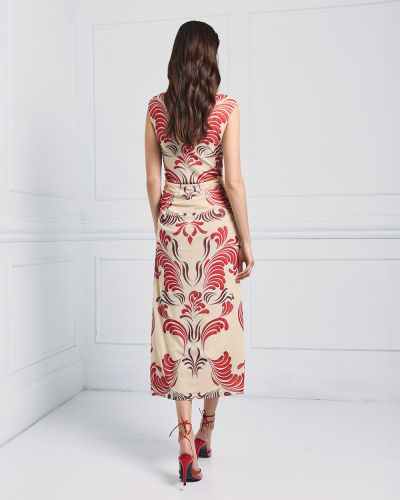 Елегантна дамска рокля от щампован тюл ACCESS FASHION (SKU) 3429