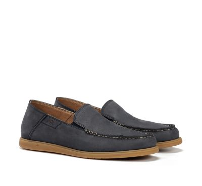 Men's loafers Fluchos (SKU)2193 - dark blue nubuck for every day!
