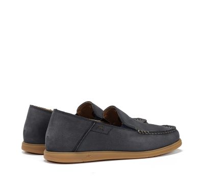 Men's loafers Fluchos (SKU)2193 - dark blue nubuck for every day!
