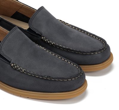 Men's loafers Fluchos (SKU)2193 - dark blue nubuck for every day!