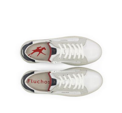 Мъжки сникърс в бял цвят със страничен цип FLUCHOS (SKU) 2216