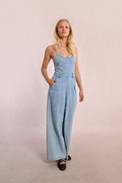 Дамски дънков гащеризон с гол гръб MOLLY BRACKEN (SKU) E1105DE
