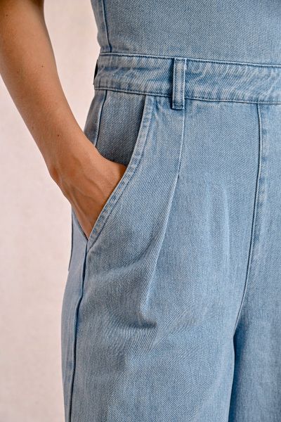 Дамски дънков гащеризон с гол гръб MOLLY BRACKEN (SKU) E1105DE