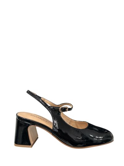 Elegant women's sandal in black REGARDE LE CIEL (SKU) EDDA01